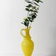 Mid-century Glass Lemon Patterned Yellow Jug / Limoncello Carafe / Italy