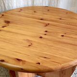 Round coffee table in solid pine - 1970s/80s