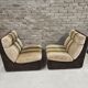 Paire de chauffeuses velours 1970