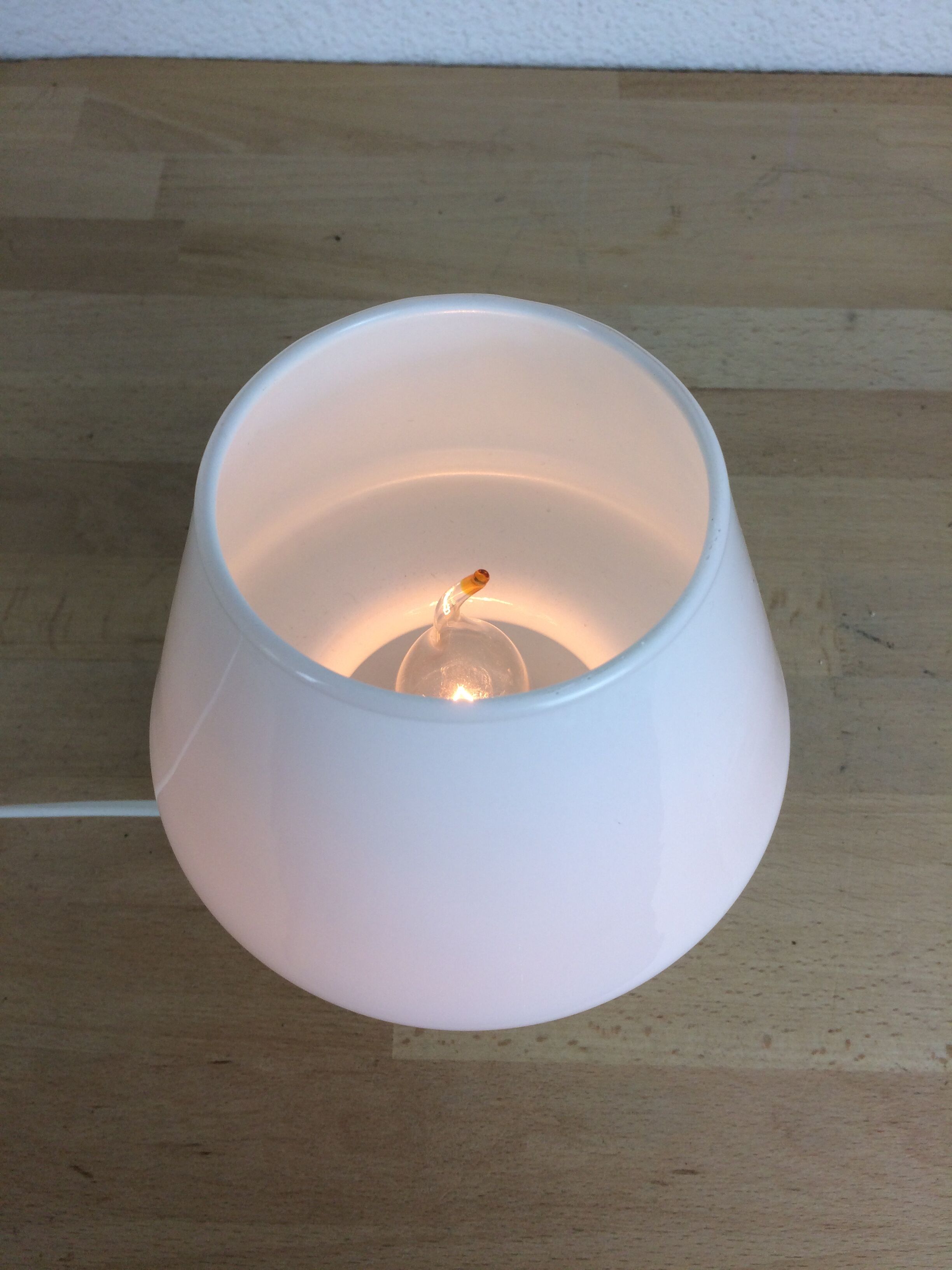 Mushroom lamp white glass Italy