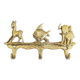 Brass coat rack with animal motif, wall hook children's room, key rack