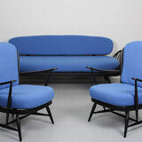 Canapé-lit modèle '355' et 2 fauteuils windsor, Lucian Ercolani pour Ercol