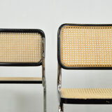 Set of 4 Cesca tubular frame cantilever dining chairs, Italy 1990s