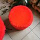 Fauteuil et pouf moumoute vintage