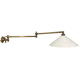 Brass and opaline art deco swing swivel wall lamp