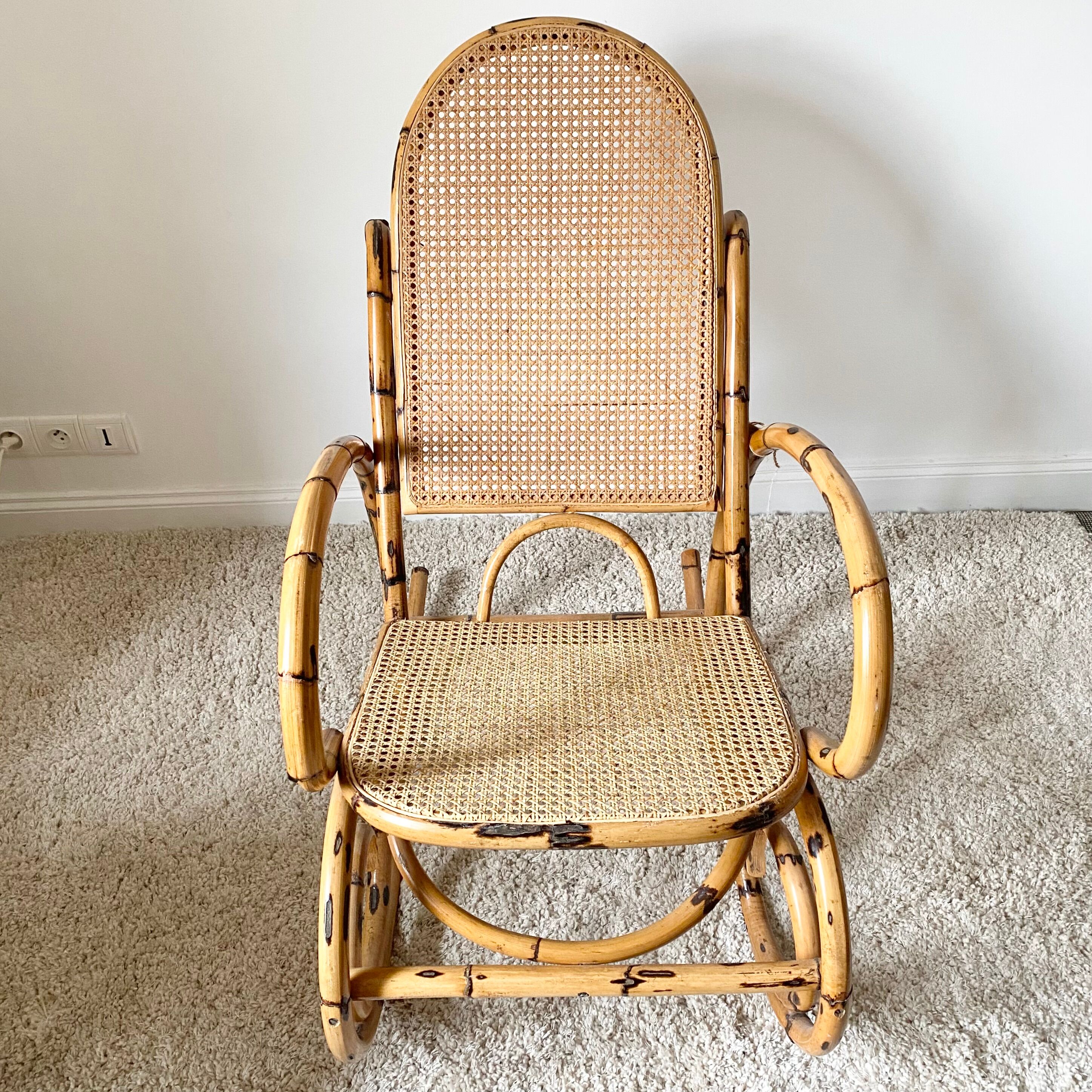 Vintage rattan rocking chair
