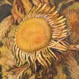 Still life with sunflowers and majolica jug