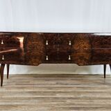 Commode du milieu du siècle avec verre et tiroirs
