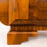 Art Deco walnut chest of drawers, Poland, circa 1930.