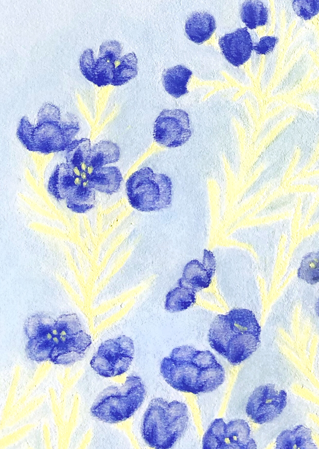 Flowers "wax" - original drawing