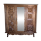 Armoire artisanale en chêne massif sculpté, pièce unique