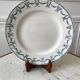 round dish in blue Iron Earth U&C Digoin Sarreguemines model Les Ternes late 19th century