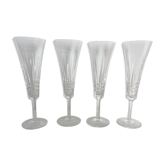 Series of 4 vintage crystal champagne flutes