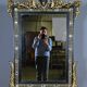 Black and gold Napoleon III mirror, 19th century, 115x86cm
