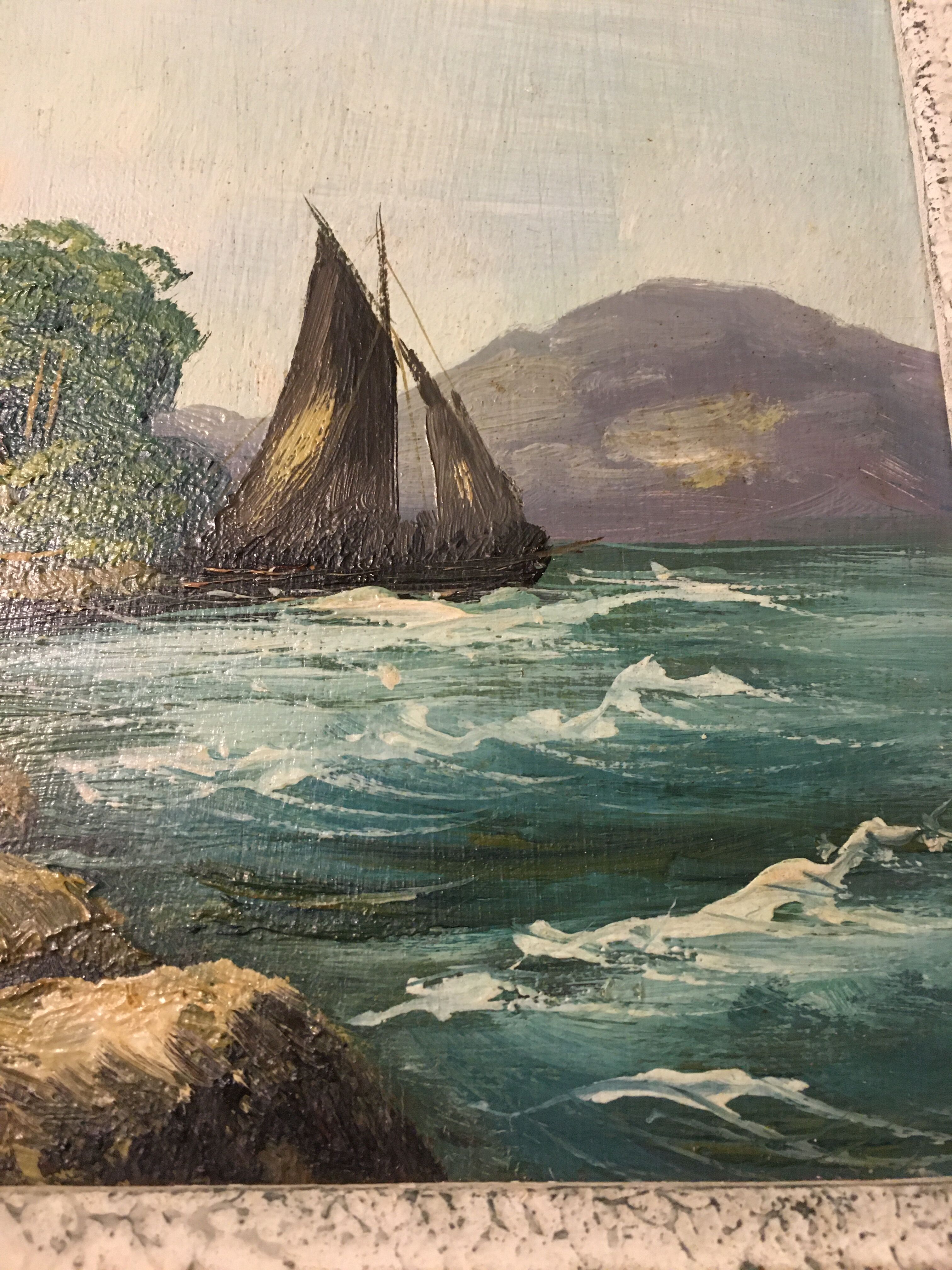 Marine oil on panel Louis Andrey