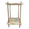 Marble and brass sofa pedestal table