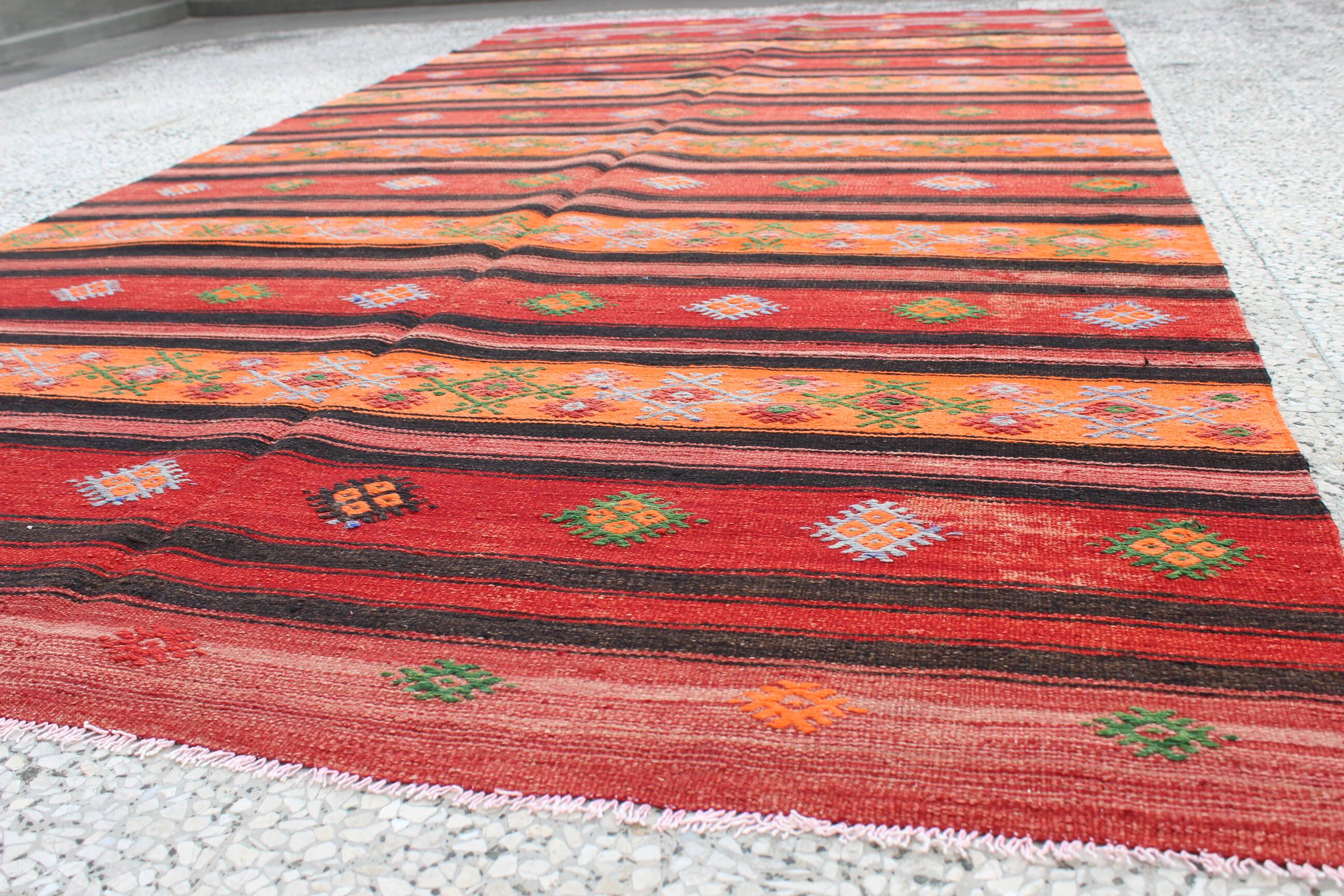 Turkish kilim rug,361x182 cm,n-182.