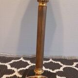 Old brass column and marble base table lamp