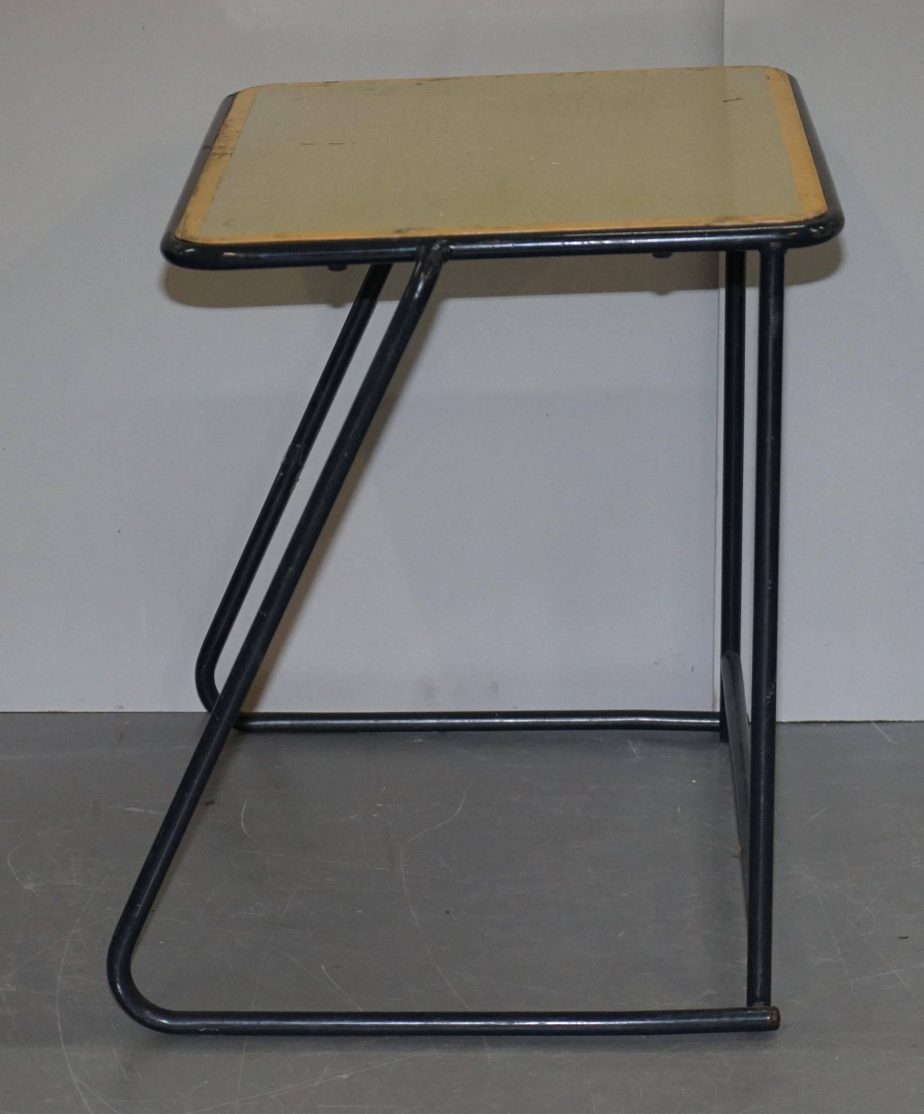 Stackable British military office table in stainless steel