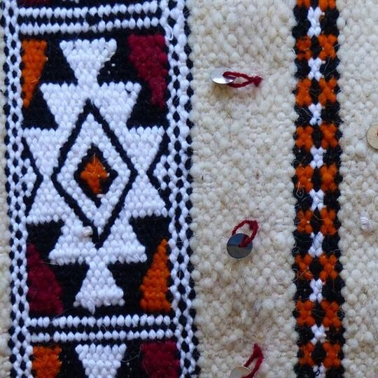 Moroccan kilim cream cushion