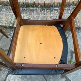 4 Scandinavian black leatherette chairs