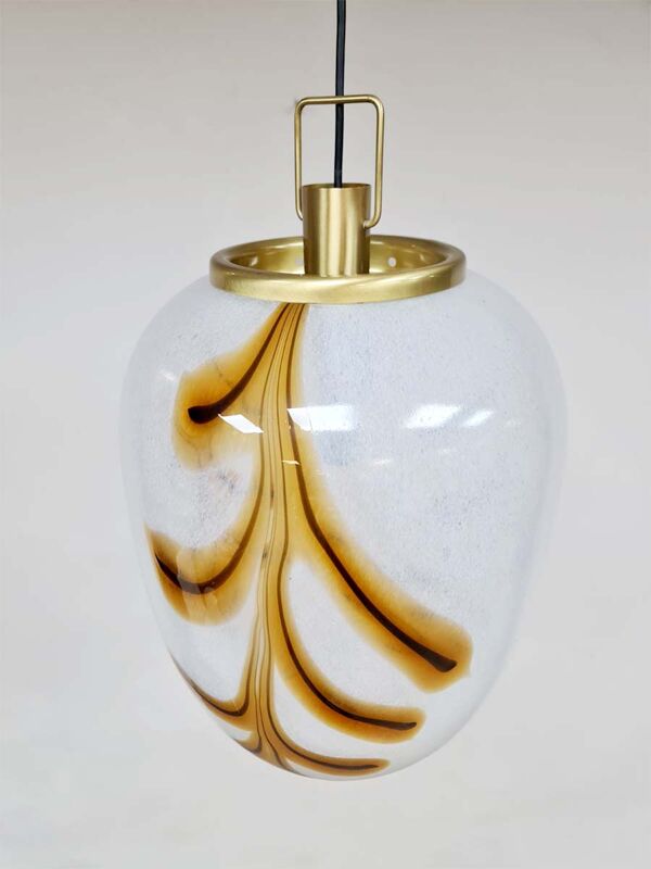 Suspension vintage design en verre de Murano italien grand design