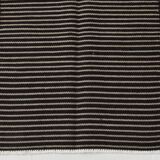 6x9 Gray & Black Striped Vintage Kilim Rug, 183x269Cm