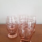 Set of 5 pink glasses