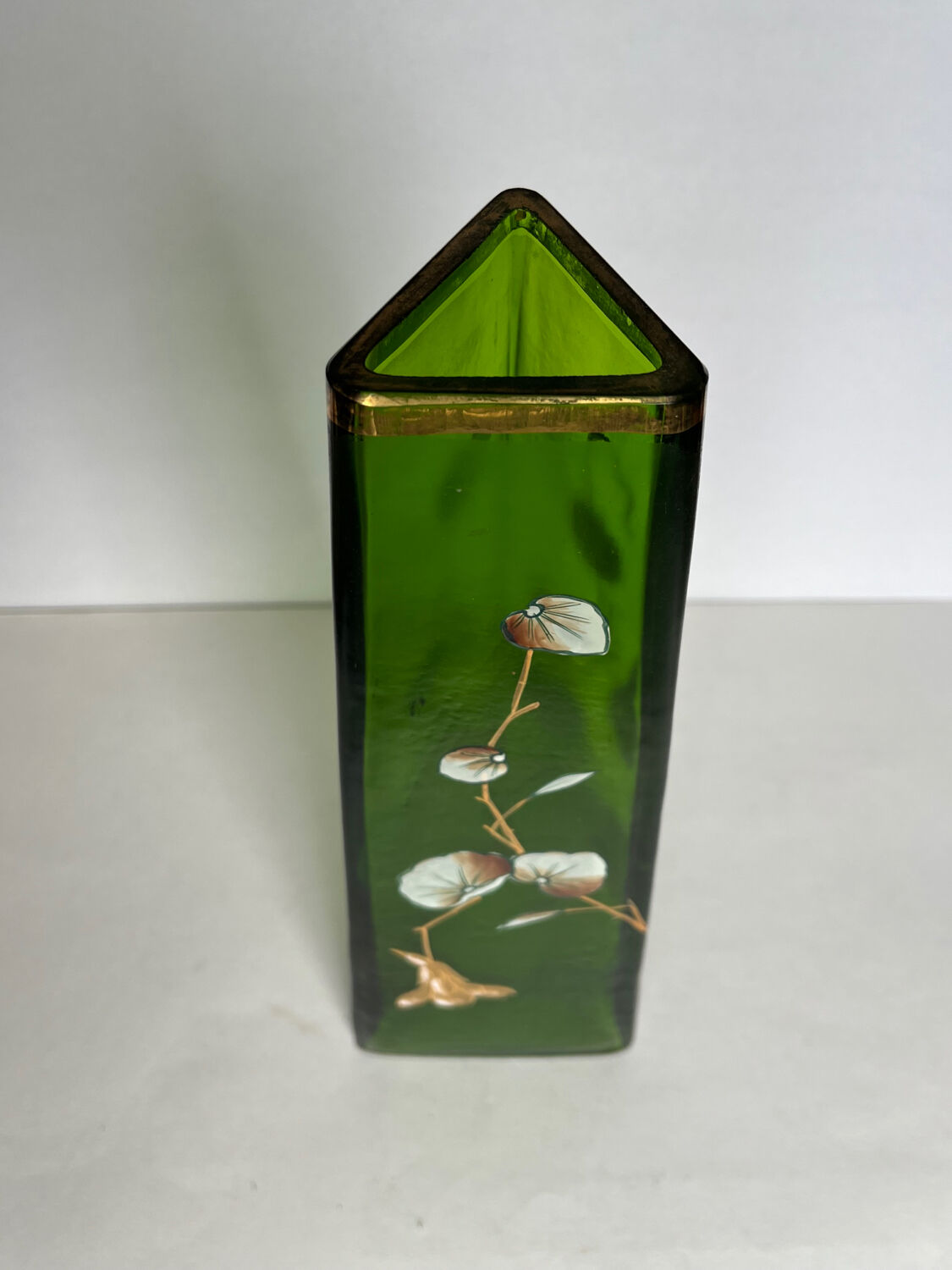Art Nouveau vase in painted glass