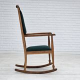 Fauteuil à bascule danois à dossier haut rembourré, laine de meuble kvadrat, années 1950-60,