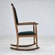Fauteuil à bascule danois à dossier haut rembourré, laine de meuble kvadrat, années 1950-60,