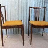 Chaises de salle à manger danoises modernes à lattes en palissandre, Ensemble de 2