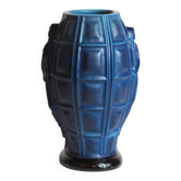 Art Deco vase "Ingrid" in opaque lapis blue glass by Henry Schlevogt