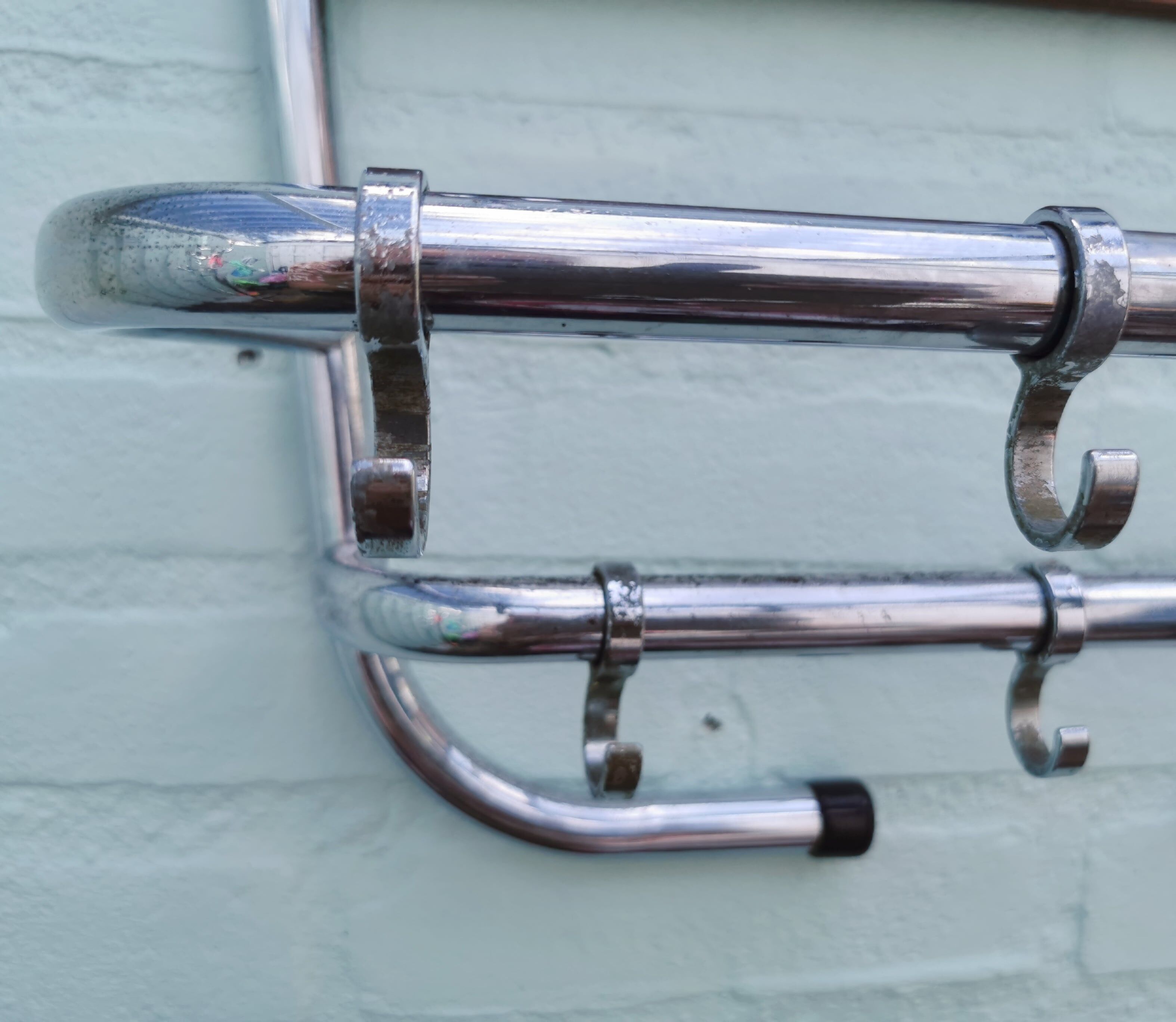 Vintage metal wall coat rack from the seventies