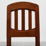 Set of 4 Early Art Deco Oak & Wicker Dining Chairs, Belgium, 1915