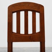 Set of 4 Early Art Deco Oak & Wicker Dining Chairs, Belgium, 1915