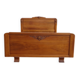 Art Deco walnut bed for 140/190cm base