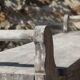 Large bench 19th solid wood patina