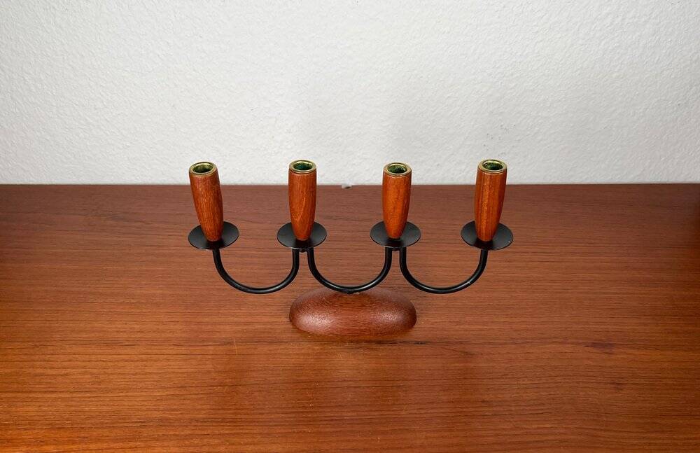Scandinavian Teak Chandelier in Mid-Century Rope Shape, 1960s