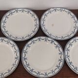 Set of 7 flat plates terre de fer u&c sarreguemines and digoin