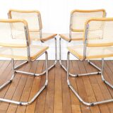 4 Cesca B32 Breuer chairs, Made in Italy - seat caning redone