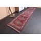 Vintage Turkish Hand-Knotted Wool Cotton Red Runner Rug 83x384