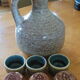 Pitcher and its 6 small ceramic cups sign Accolay