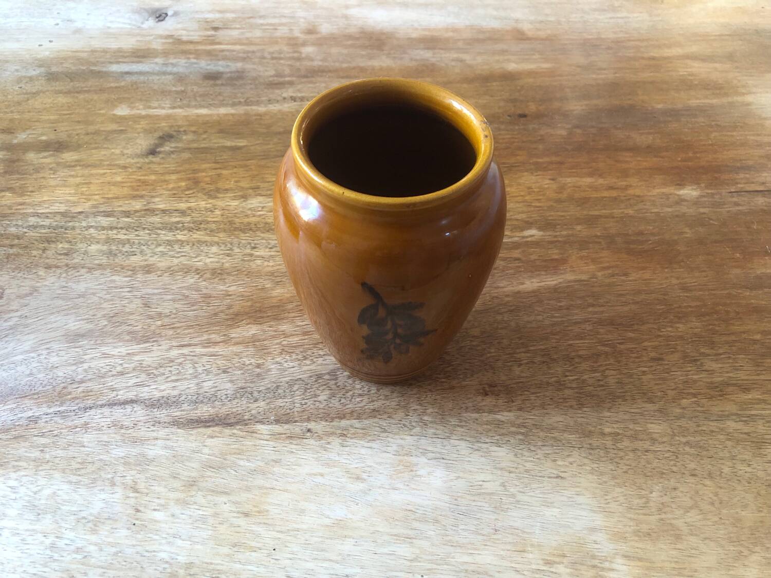 Vintage glazed stoneware vase from Vallauris