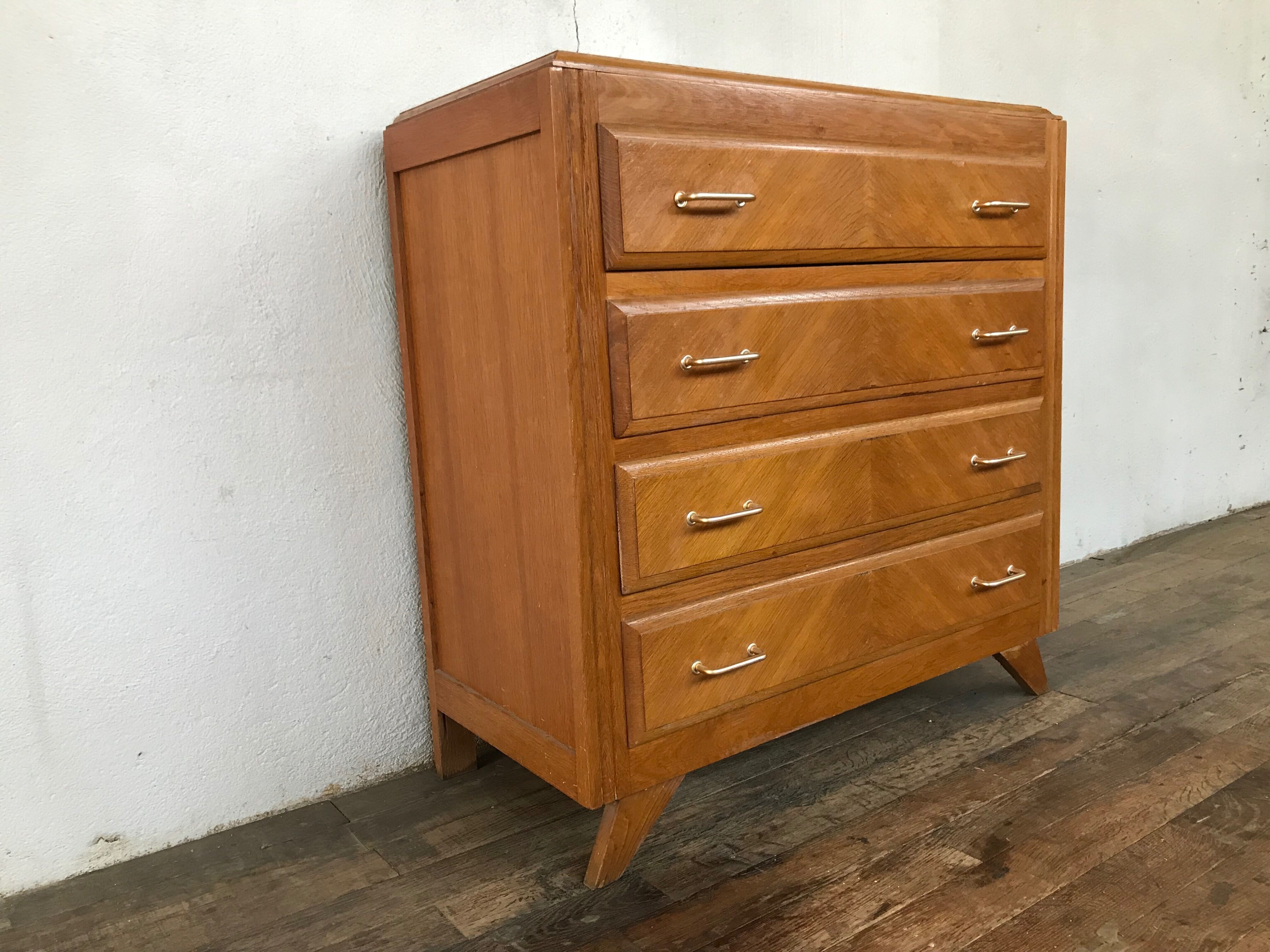 Vintage commodity in wooden feet compass clear oak 1950