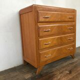 Vintage commodity in wooden feet compass clear oak 1950