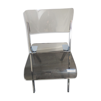 70s smoked plexiglass folding chair