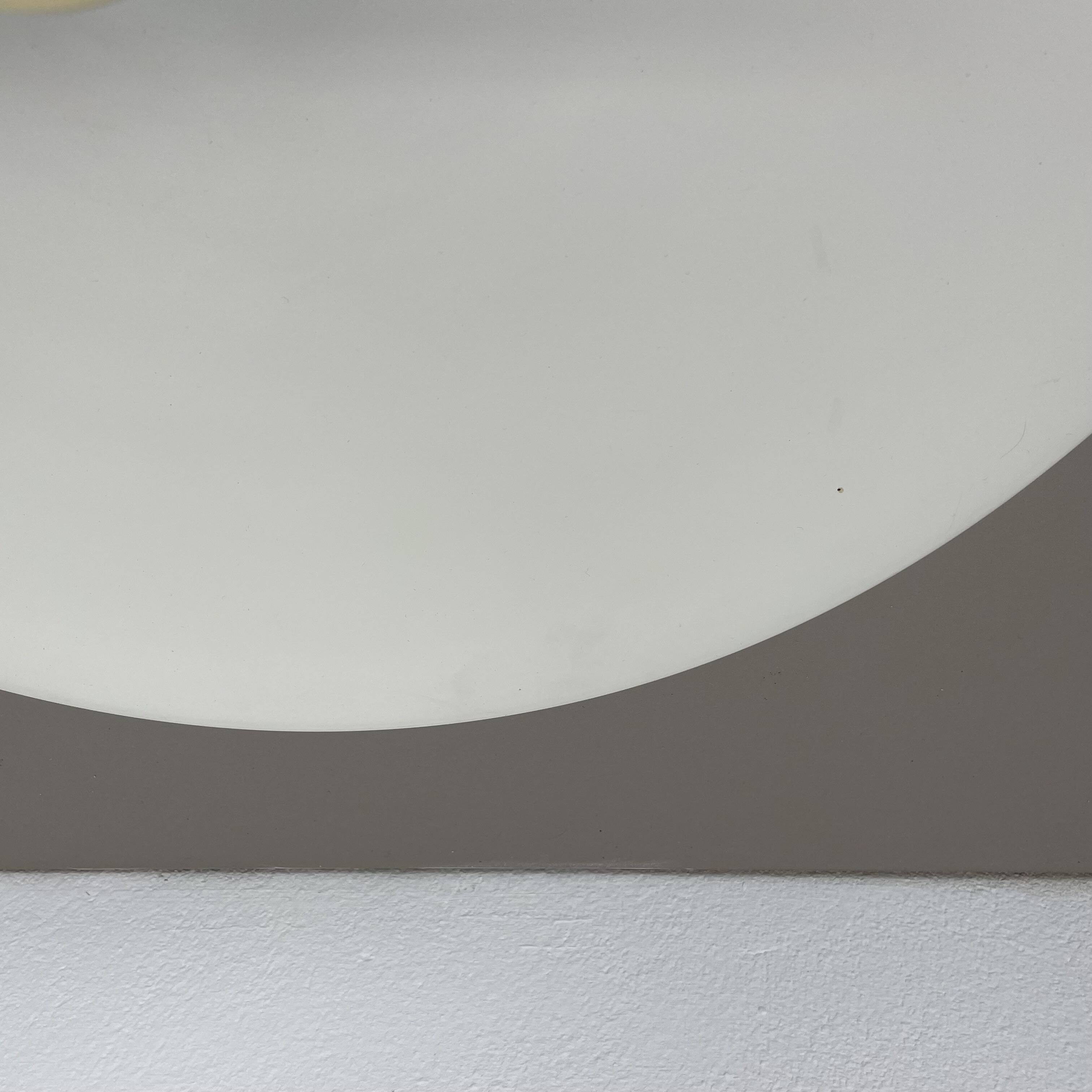 Rare white 52cm Disc Wall Light by Honsel, Germany 1970s