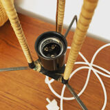 Triple wicker ball floor lamp