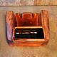 Ashtray Cigarette holder Club armchair in ceramic and vintage leather 50s 60s